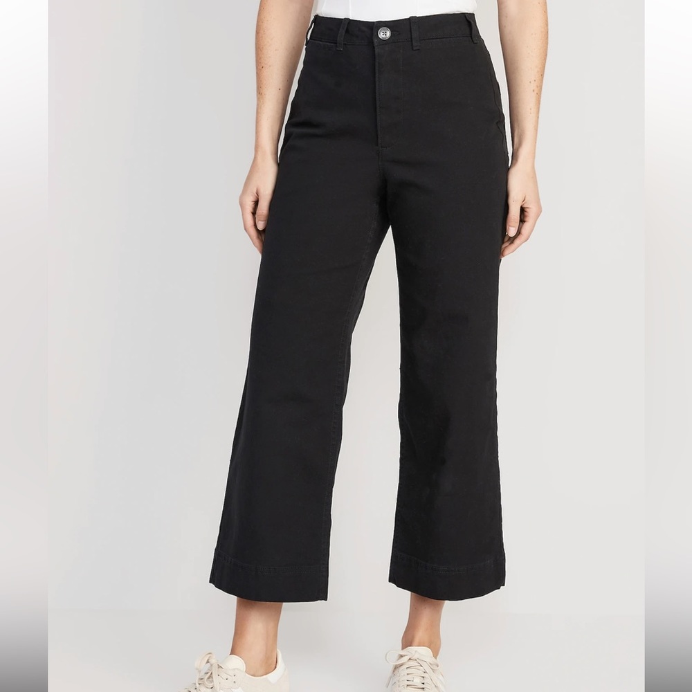Old Navy High-Waisted Wide-Leg Cropped Chino Pants